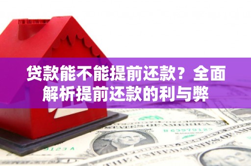 安庆贷款能不能提前还款？全面解析提前还款的利与弊
