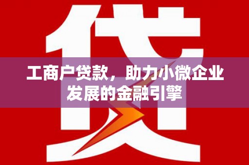 安庆工商户贷款，助力小微企业发展的金融引擎