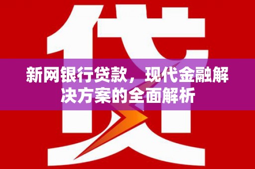 安庆新网银行贷款，现代金融解决方案的全面解析