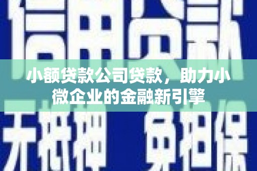 安庆小额贷款公司贷款，助力小微企业的金融新引擎