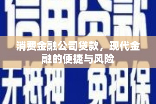安庆消费金融公司贷款，现代金融的便捷与风险